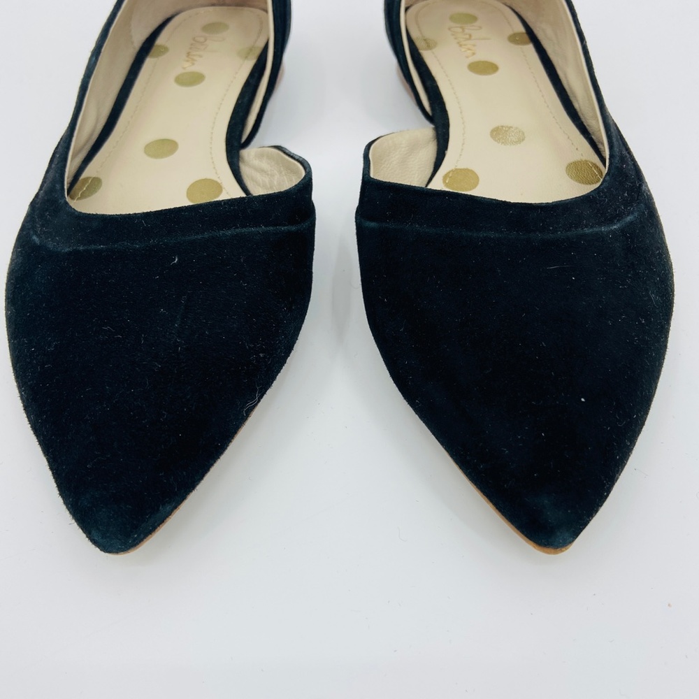 BODEN Black Velvet Velour Pointed D'Orsay Flat Shoes Size 39 - Picture 4 of 9